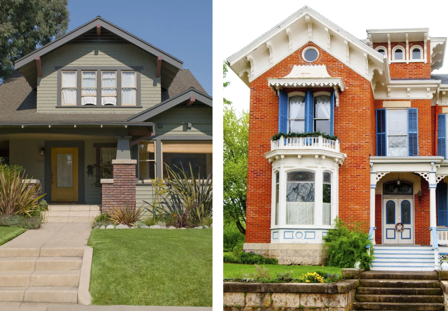 Side-by-side house style comparison