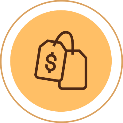 Dollar sign on price tags